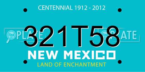 321T58 New Mexico License Plate
