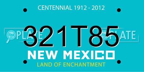 321T85 New Mexico License Plate