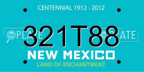 321T88 New Mexico License Plate