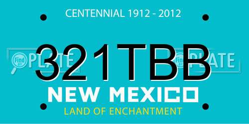 321TBB New Mexico License Plate