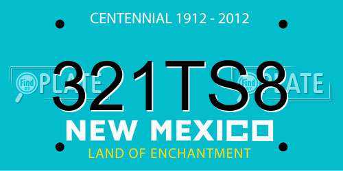 321TS8 New Mexico License Plate