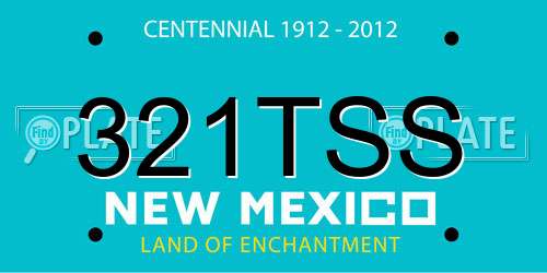 321TSS New Mexico License Plate