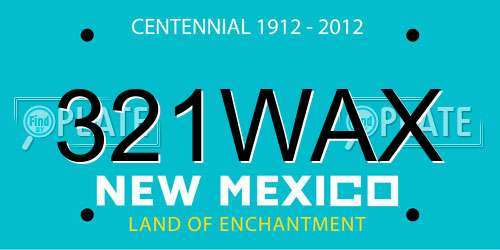321WAX New Mexico License Plate