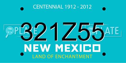 321Z55 New Mexico License Plate