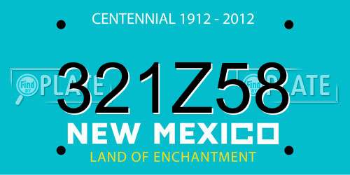 321Z58 New Mexico License Plate