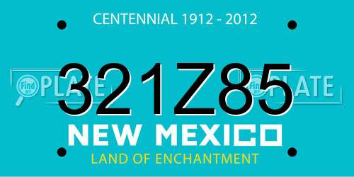 321Z85 New Mexico License Plate