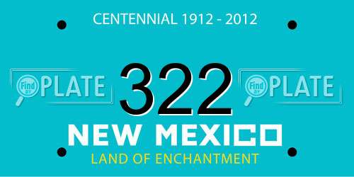 322 New Mexico License Plate