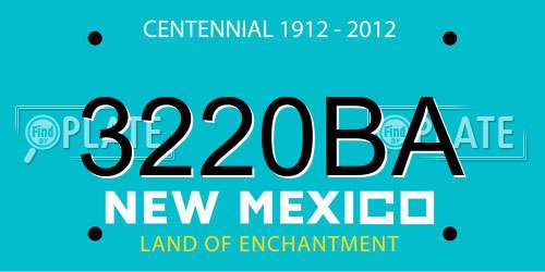 3220BA New Mexico License Plate