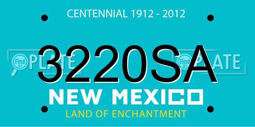 3220SA New Mexico License Plate