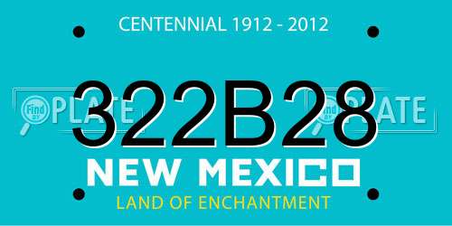 322B28 New Mexico License Plate