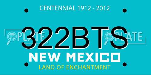 322BTS New Mexico License Plate