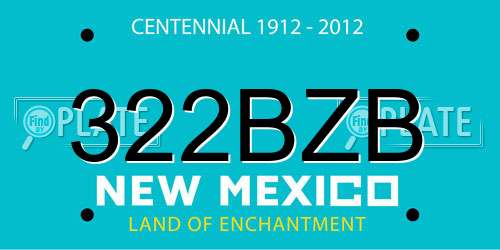 322BZB New Mexico License Plate
