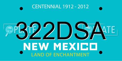 322DSA New Mexico License Plate
