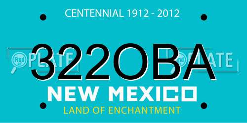 322OBA New Mexico License Plate