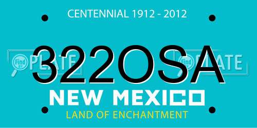 322OSA New Mexico License Plate