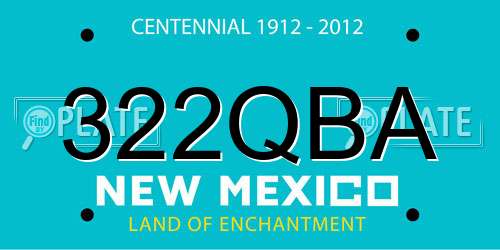 322QBA New Mexico License Plate