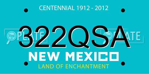 322QSA New Mexico License Plate