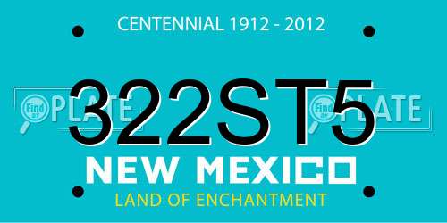 322ST5 New Mexico License Plate