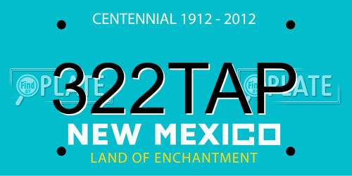 322TAP New Mexico License Plate