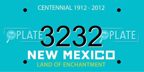 3232 New Mexico License Plate