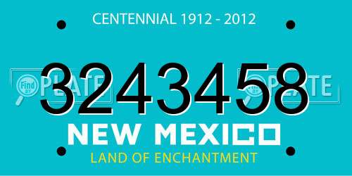 3243458 New Mexico License Plate