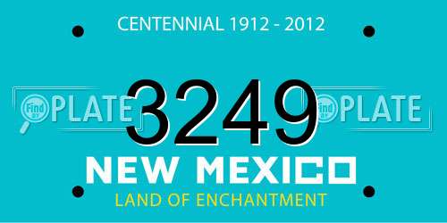 3249 New Mexico License Plate