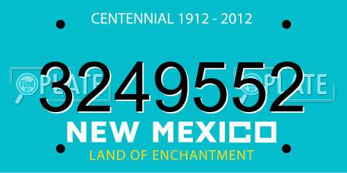 3249552 New Mexico License Plate