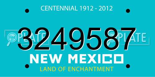 3249587 New Mexico License Plate