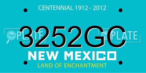 3252GC New Mexico License Plate