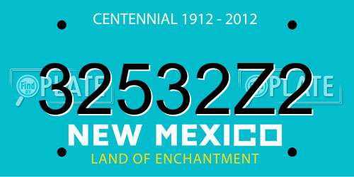 32532Z2 New Mexico License Plate