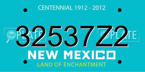 32537Z2 New Mexico License Plate