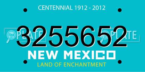 3255652 New Mexico License Plate