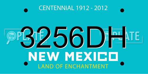 3256DH New Mexico License Plate