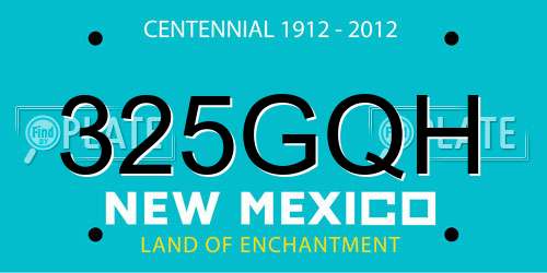 325GQH New Mexico License Plate