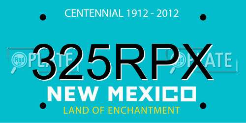 325RPX New Mexico License Plate