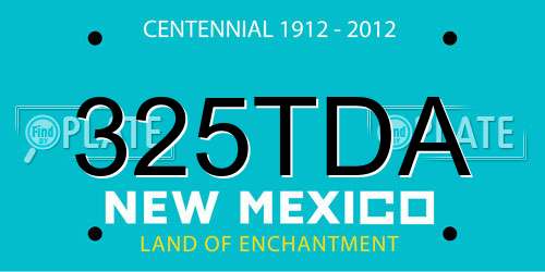 325TDA New Mexico License Plate