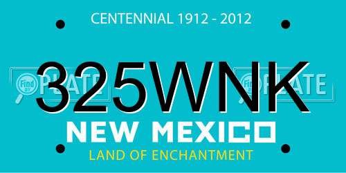 325WNK New Mexico License Plate