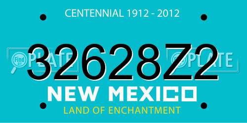 32628Z2 New Mexico License Plate