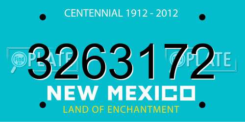 3263172 New Mexico License Plate