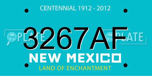 3267AF New Mexico License Plate