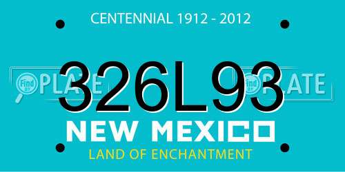 326L93 New Mexico License Plate