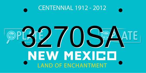 3270SA New Mexico License Plate