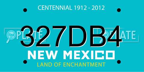 327DB4 New Mexico License Plate