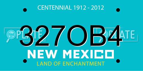 327OB4 New Mexico License Plate