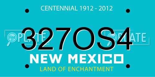 327OS4 New Mexico License Plate