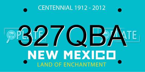 327QBA New Mexico License Plate