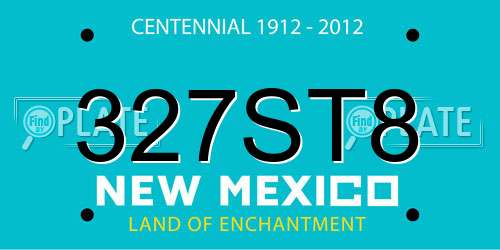 327ST8 New Mexico License Plate