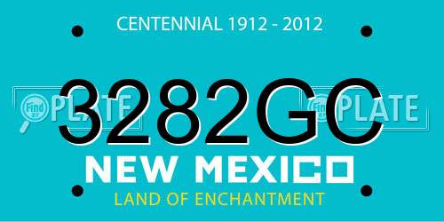 3282GC New Mexico License Plate