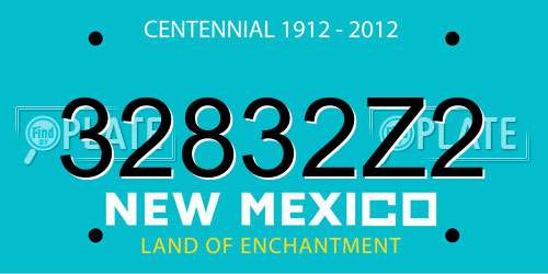 32832Z2 New Mexico License Plate