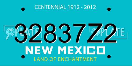 32837Z2 New Mexico License Plate
